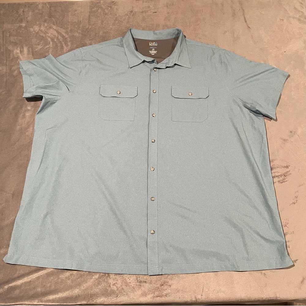 Croft & Barrow Quick Dry Shirt Mens 4XL 4XB Blue Vented Outdoor Hiking